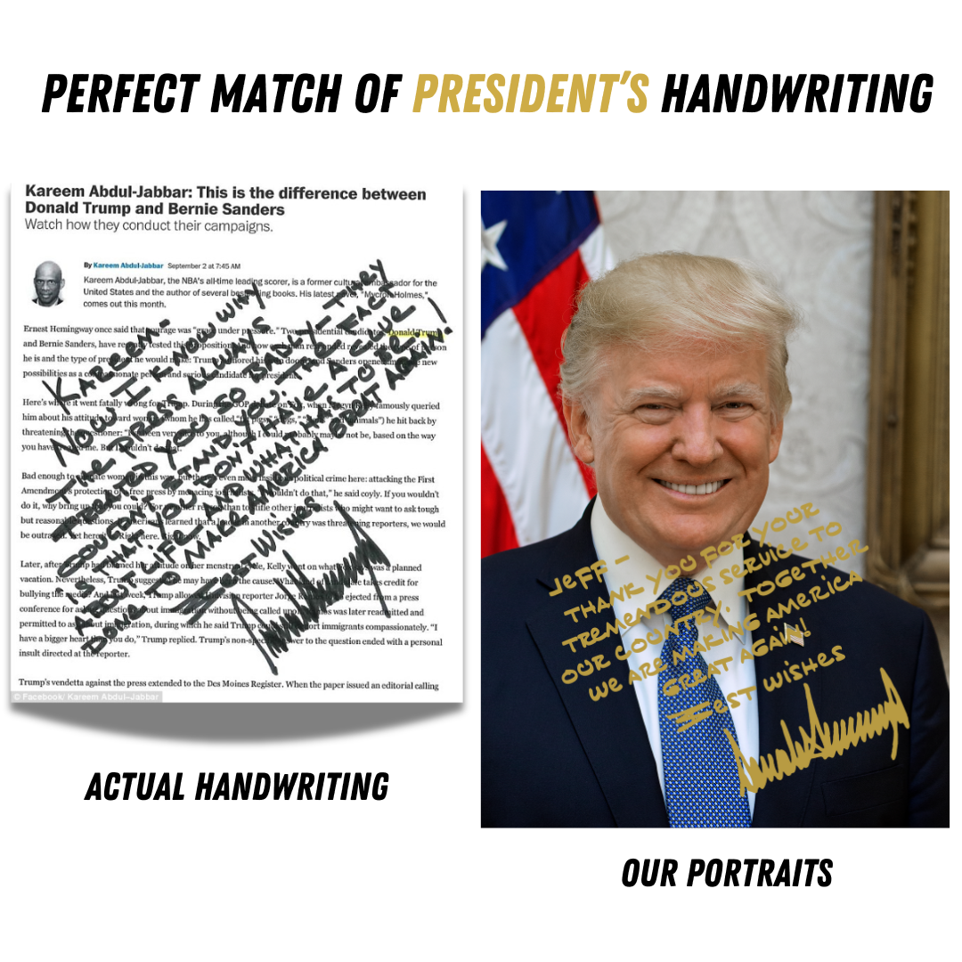 Donald Trump Signed Portrait - Choose Any Message